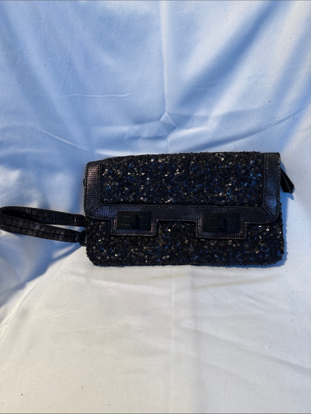 Simply Vera Vera Wang Black Sequin Wristlet Clutch